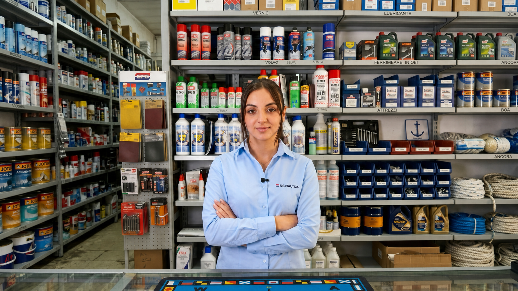 Consulente nel negozio di accessori nautici NS Nautica